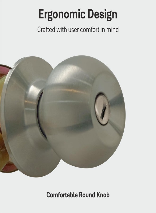 ييل طقم مقبض حمام من الفولاذ المقاوم للصدأ المصقول من ييل - قفل أسطواني كلاسيكي بدون مفتاح - قفل مقبض باب أنبوبي بدبوس من الفولاذ المقاوم للصدأ - (قفل حمام بدون مفتاح) - Image 4